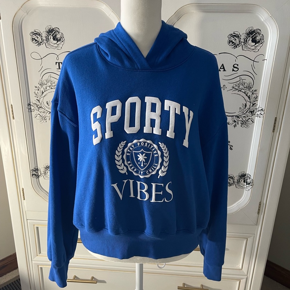 Old Navy cropped Blue Sporty Vibes Hoodie